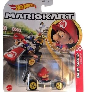 HOT WHeeLs × MARIOKART BABYMARIO B-Dasher, 1:64, Red & Blue.